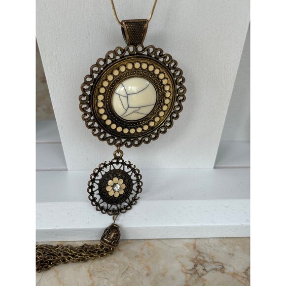 Bronze & Gold Multi-Style Pendant Necklace Set- 5 piece set - Picture 6 of 8